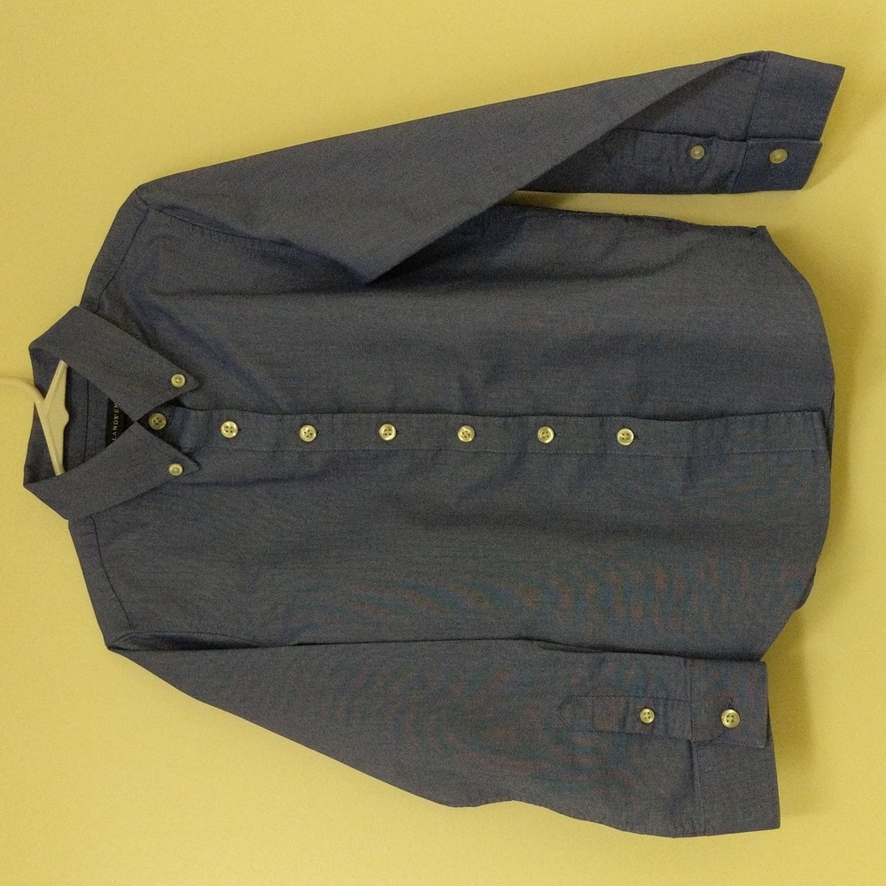 Blue Boys L/S Oxford button down shirt size 7 Land's End